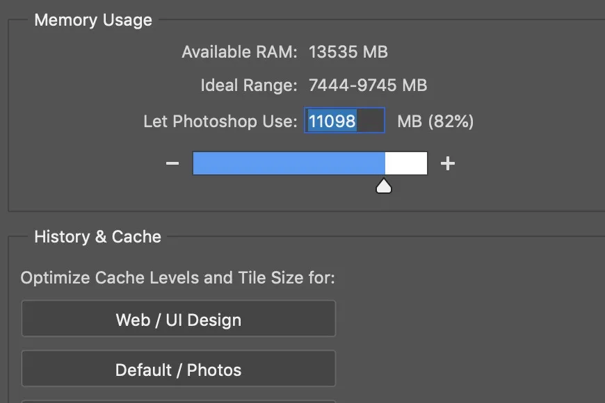 Memory Usage - Photoshop