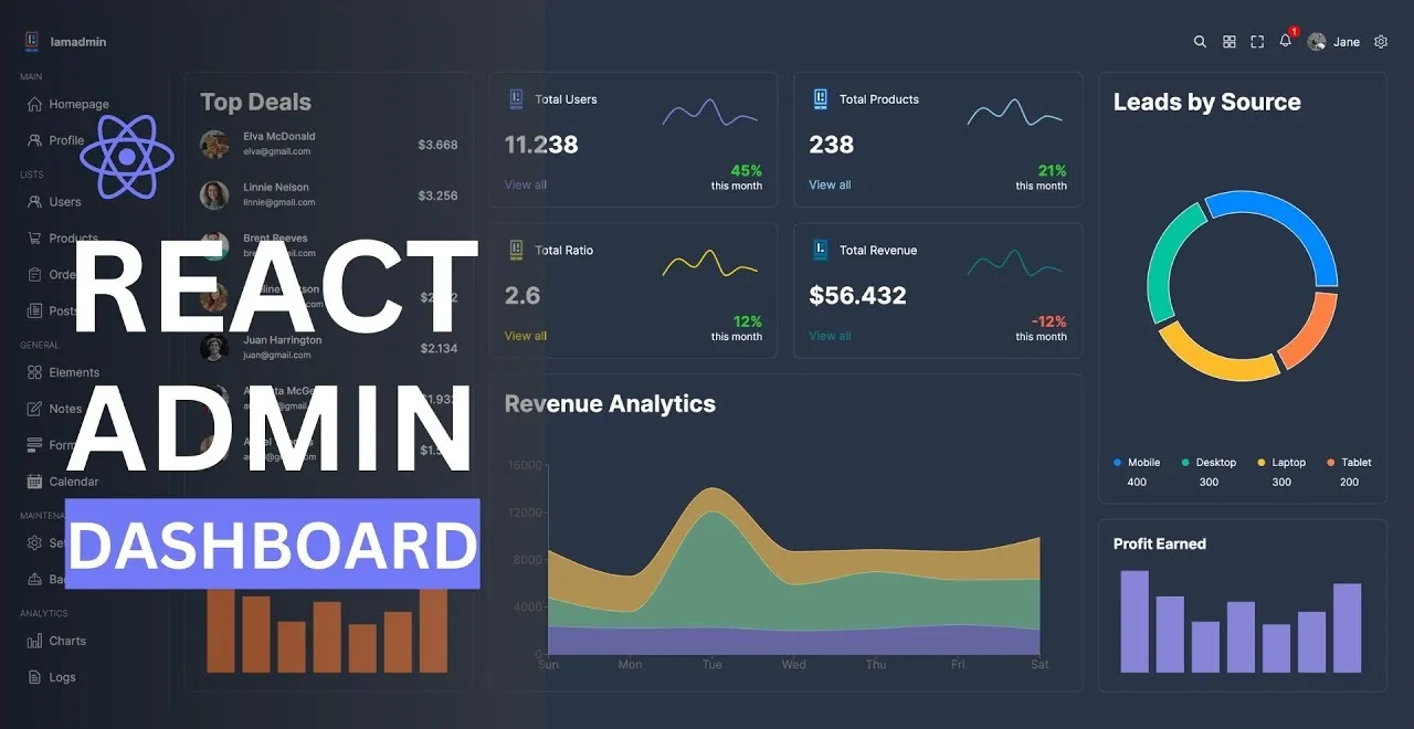 React Admin Dashboard