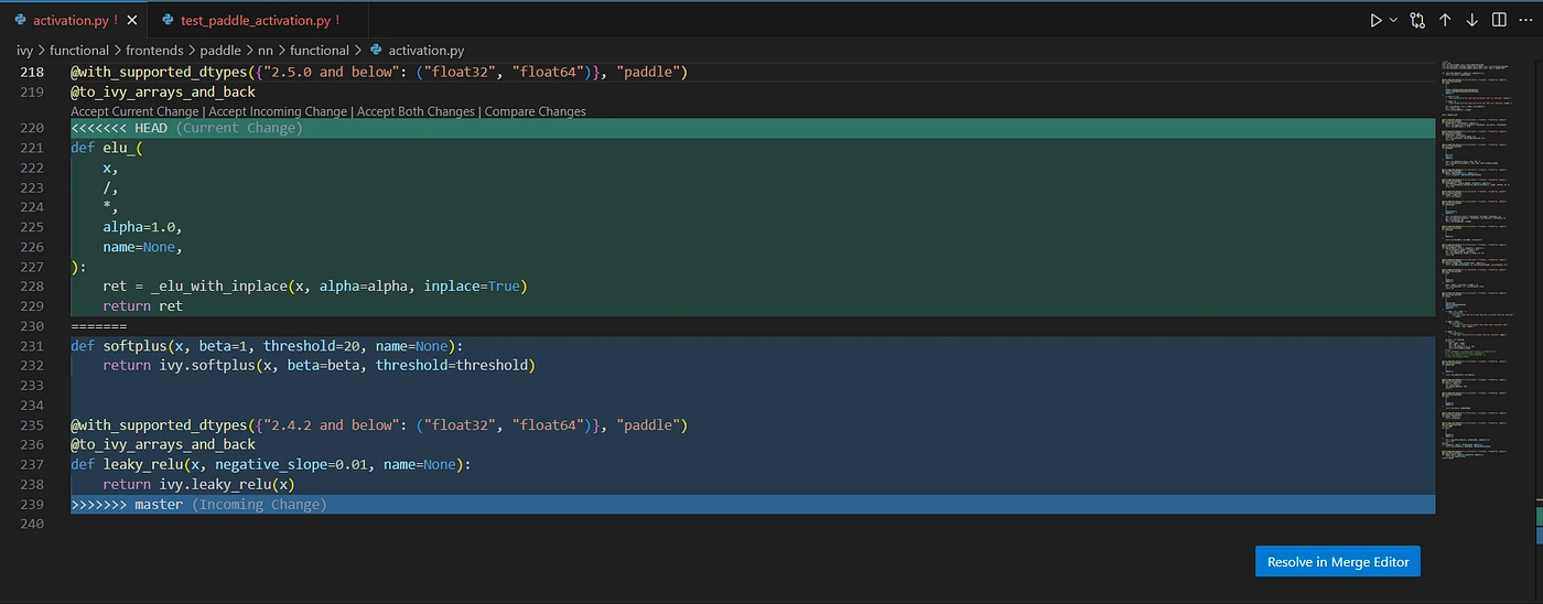 How to resolve Merge Conflicts in VS Code