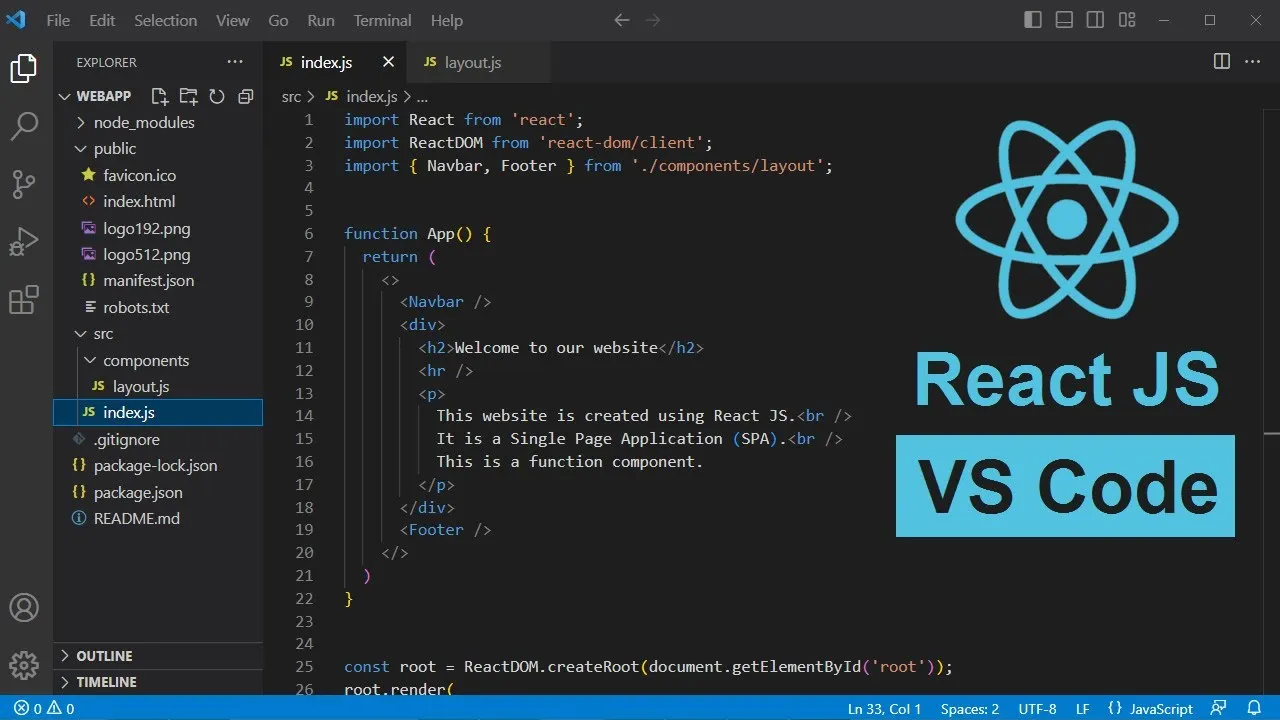 Using React in Visual Studio Code